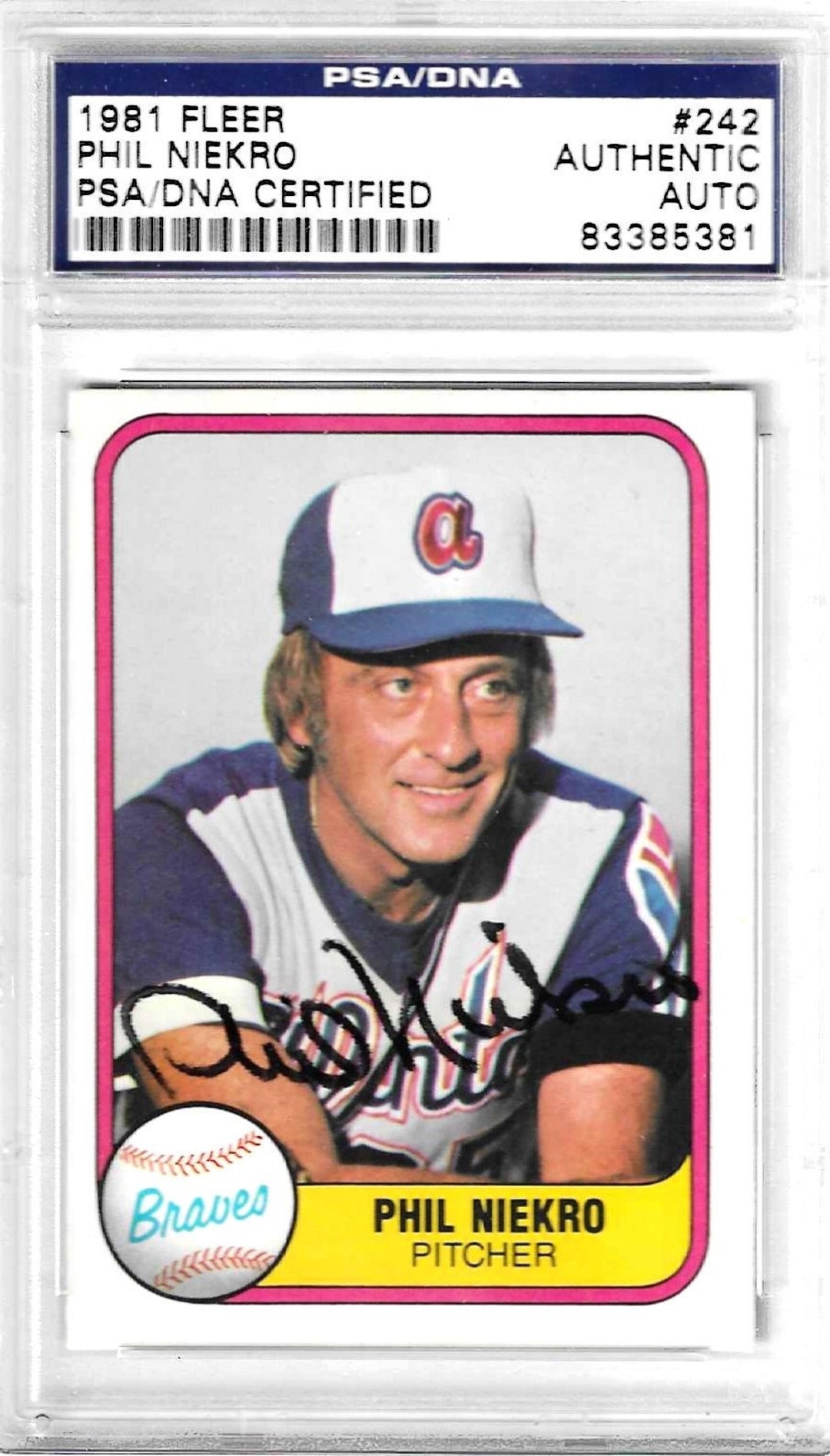Phil Niekro Signed 1981 Fleer Card 242 Certified PSA/DNA - Etsy