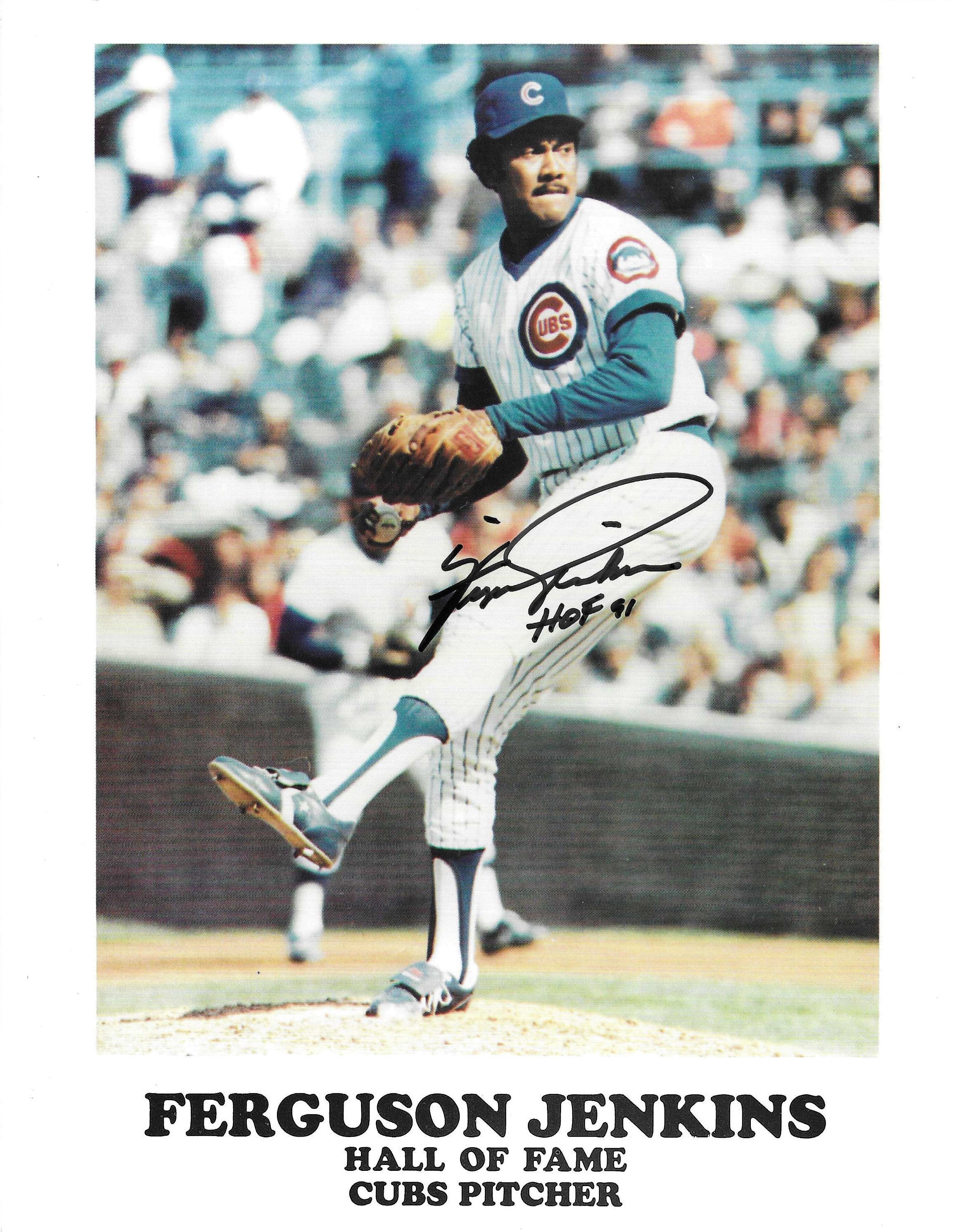 Ferguson Jenkins, Hall of Fame, Signed 8x10 Photograph