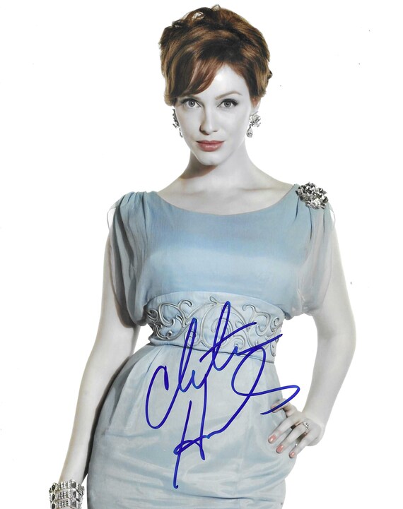 christina hendricks blue dress Christina Hendricks Wearing A Dress by Everett