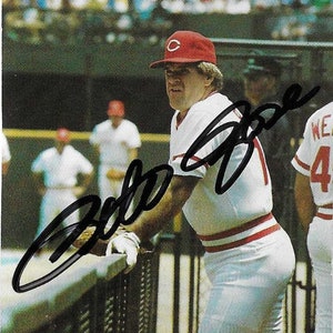 Pete Rose, Cincinnati Reds, fotografia firmata 2,5x3,5