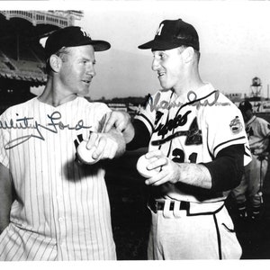 Whitey Ford, Warren Spahn, signierte Fotografie 8x10