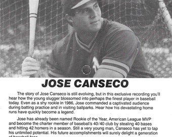 Jose Canseco Oakland A's Signed 5.5x5.5 Talking Baseball -  Sweden