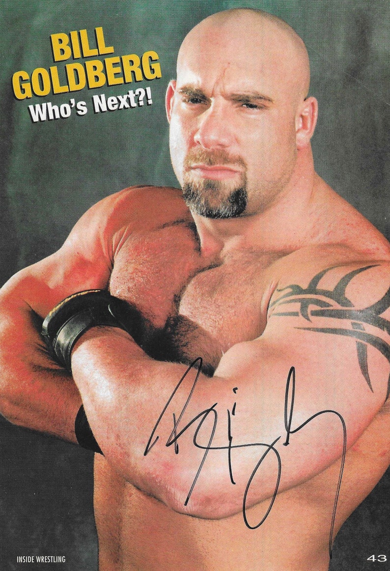 Bill Goldberg, Goldberg, Signed 7x10.5 Inside Wrestling Magazine Page image 1