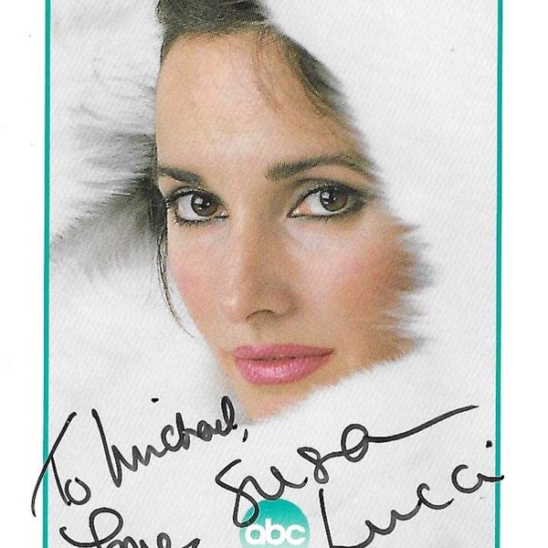 Susan Lucci, All My Children, Two Signed Star Pics Cards 2.5x3.5