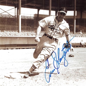 Enos Slaughter, Hall of Fame, Signed 8x10 Photograph