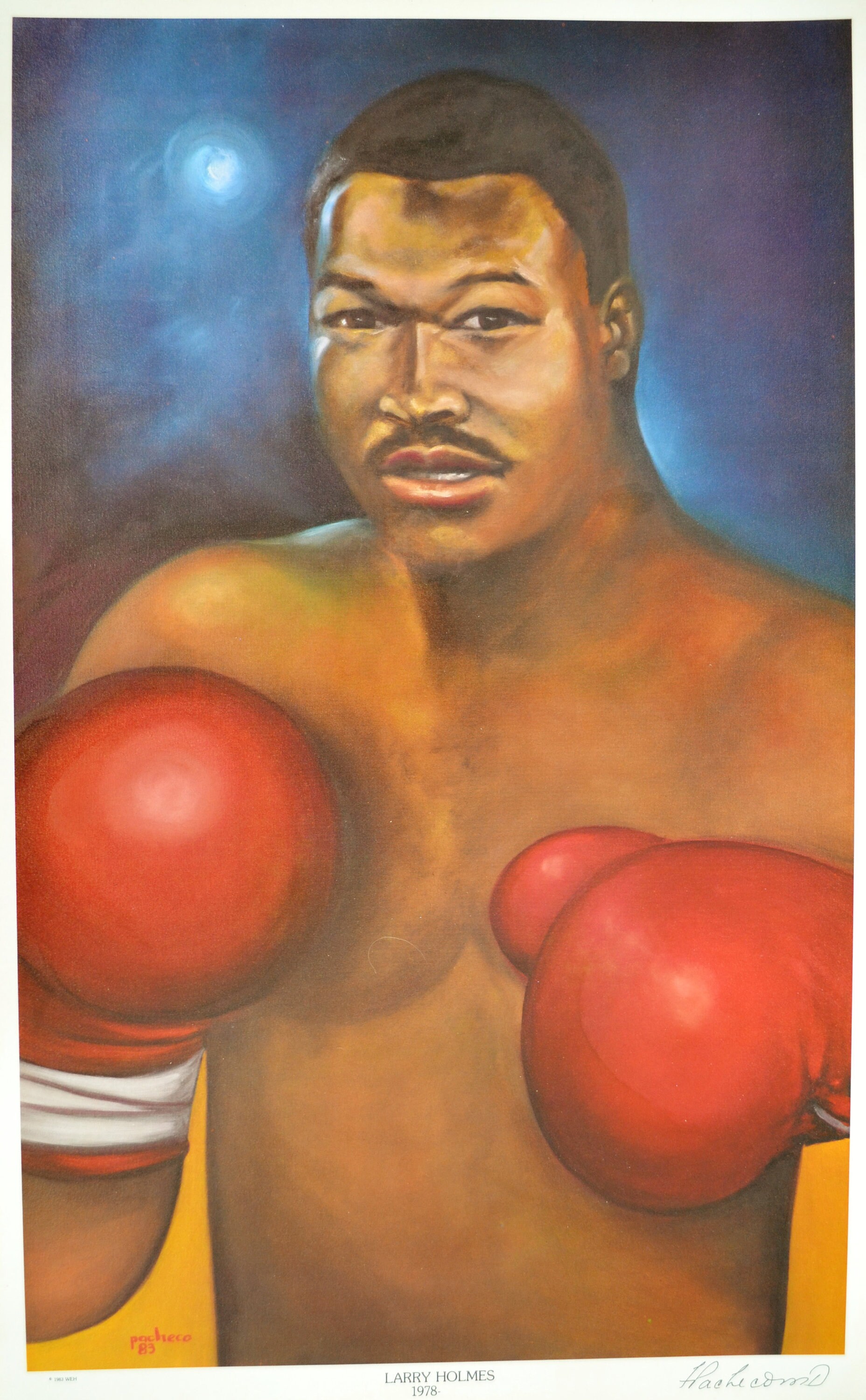 Larry Holmes サイン入りボクシングアート