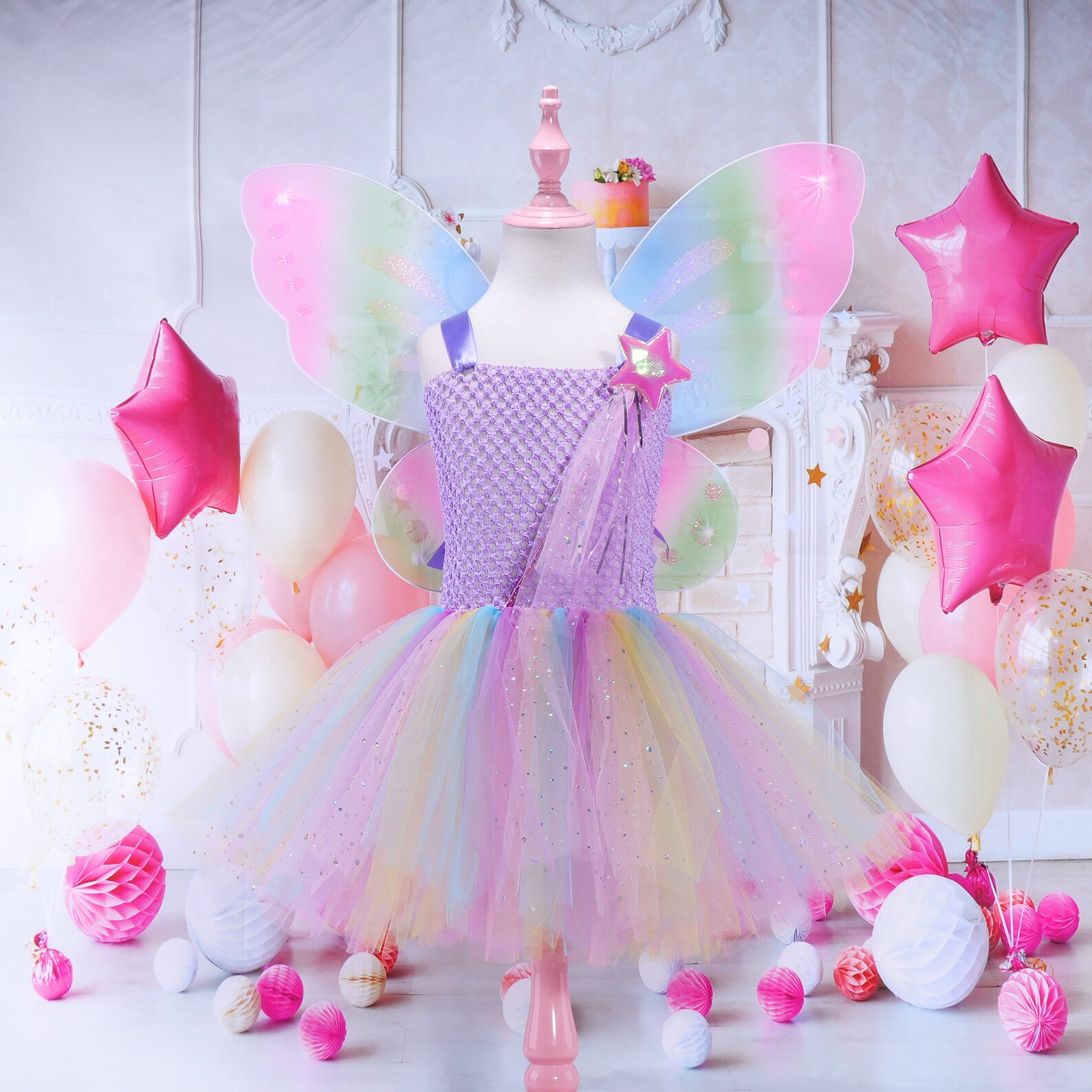 Pastel Rainbow Girls Tutu Costume Set Tulle Tutu Dress with Etsy