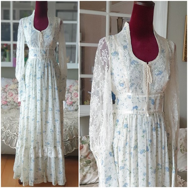 Vintage Gunne Sax Floral Gown (S)