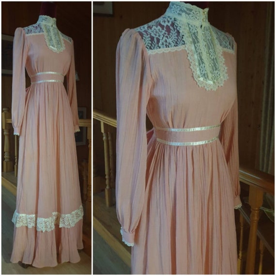 Gunnesax dress, pink gunne sax, 70s vintage gunne… - image 9