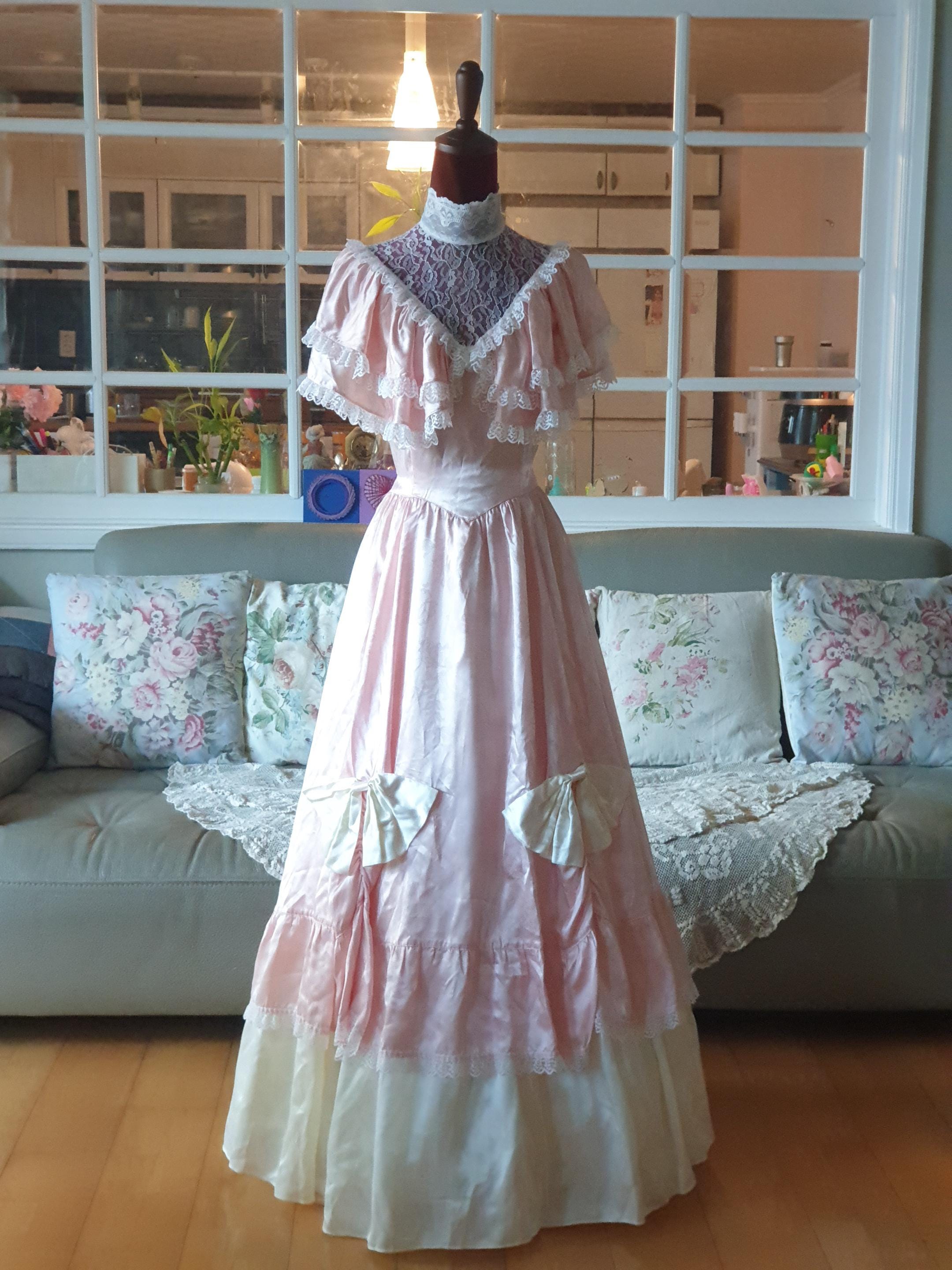 GUNNE SAX vintage ワンピース ホワイト/ピンク Pink Gunne Sax - Etsy Canada