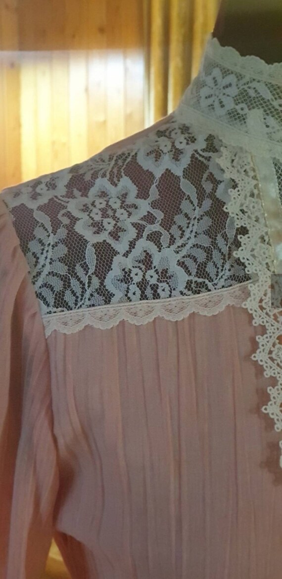 Gunnesax dress, pink gunne sax, 70s vintage gunne… - image 3