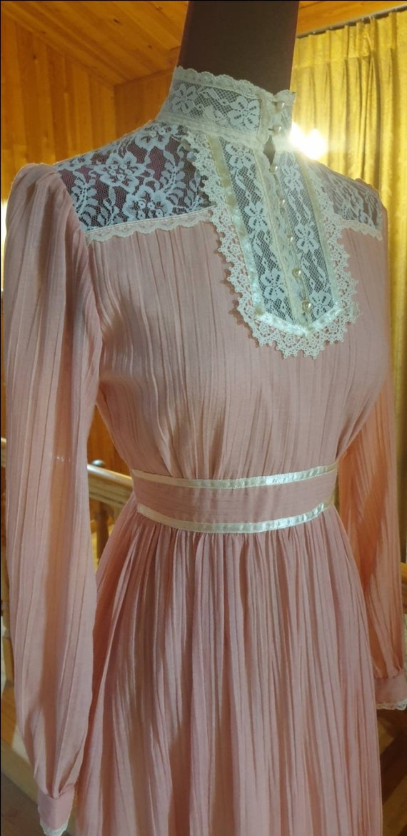 Gunnesax dress, pink gunne sax, 70s vintage gunne… - image 2