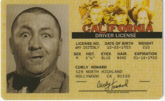 Curly Howard De La Carte Didentite Plaisir Three Stooges Etsy France