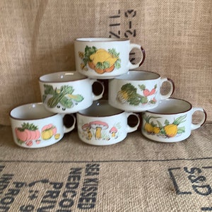 Retro Vintage Soup Bowl Mugs with Handles