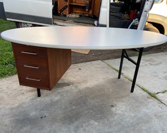 Vintage mid century modern oval desk