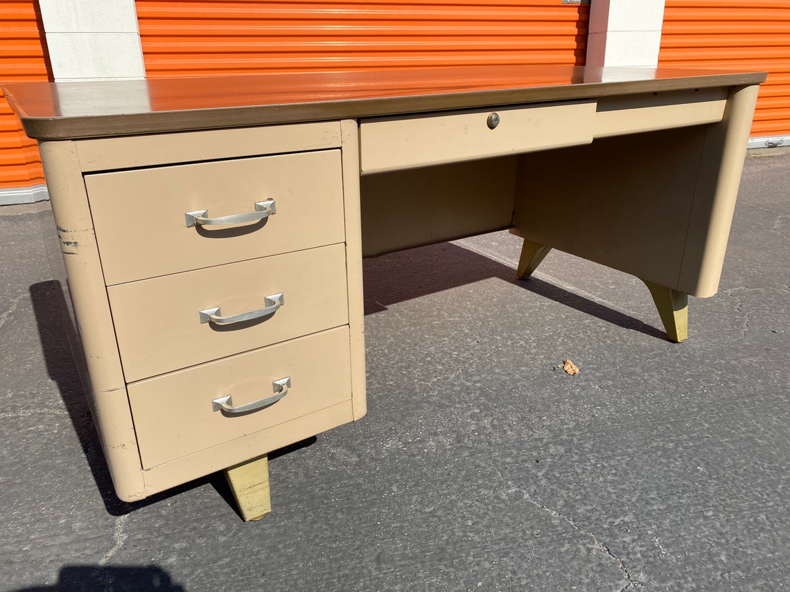 Cole steel vintage metal tanker desk Etsy