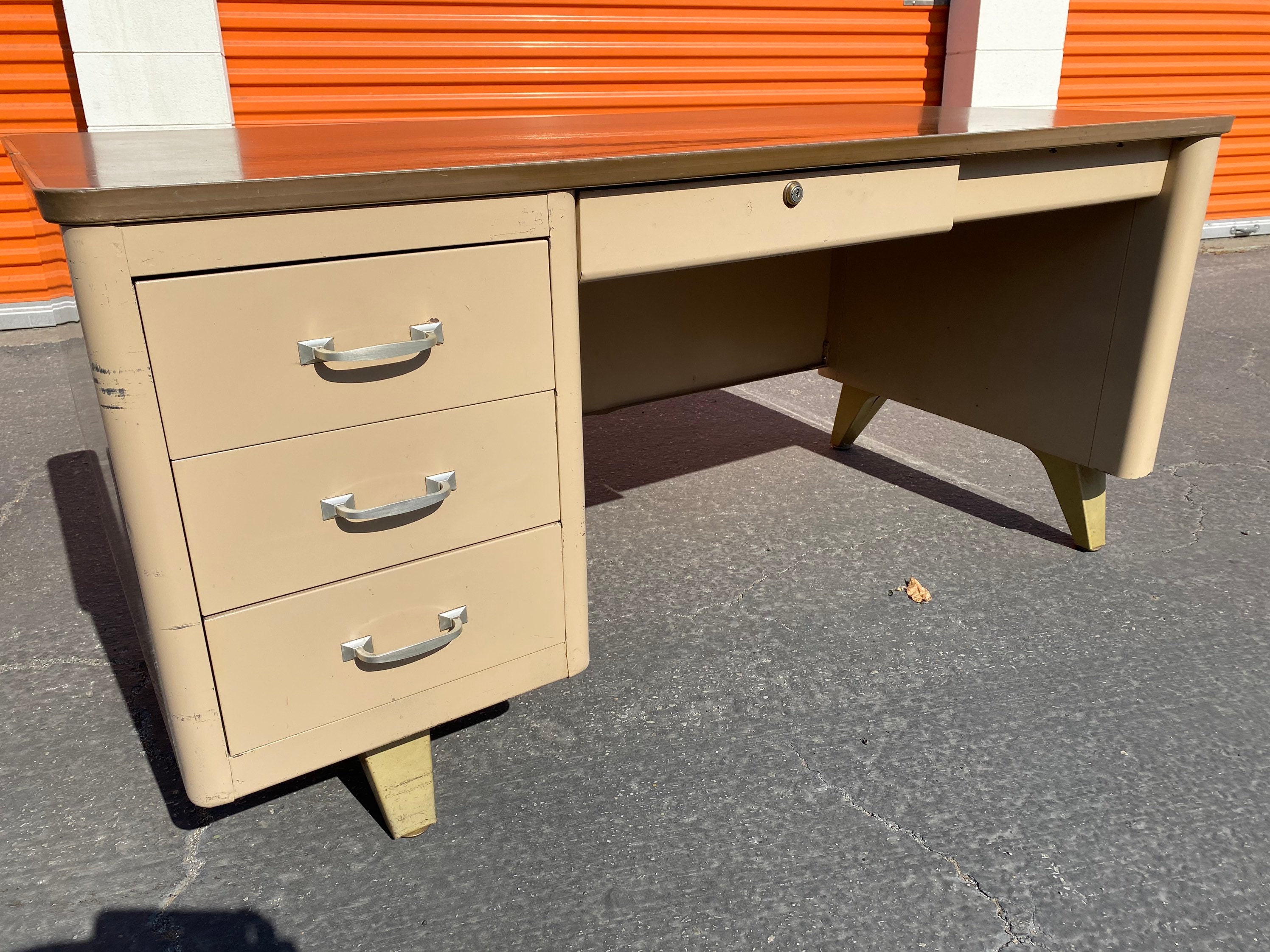 Vintage Cole Steel Metal Tanker Desk Etsy