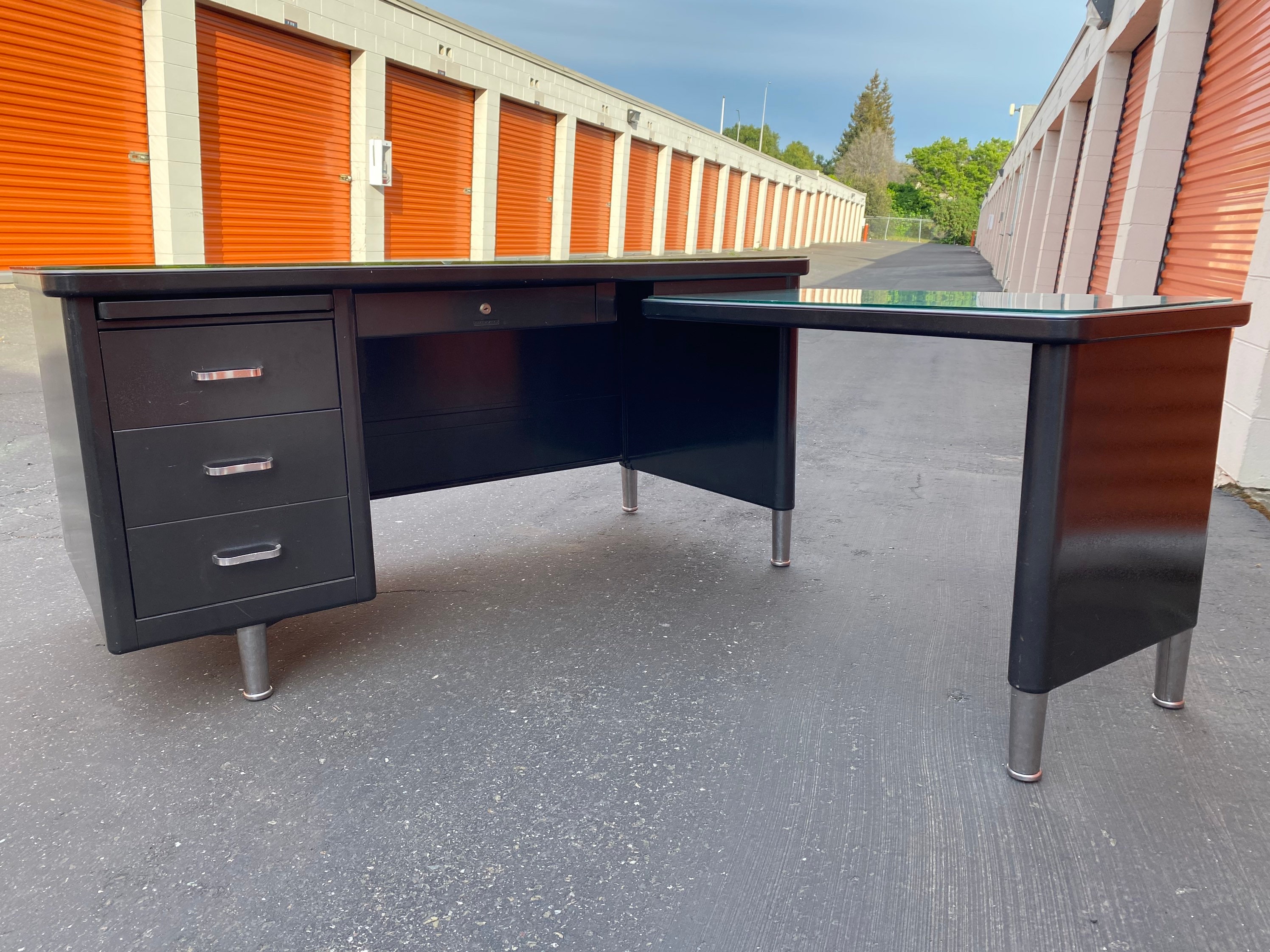 Steelcase vintage metal tanker desk Etsy