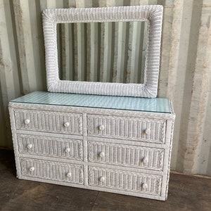 White Wicker Rattan Dresser - Etsy White Wicker Rattan Dresser - Etsy