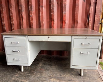 Vintage metal tanker desk