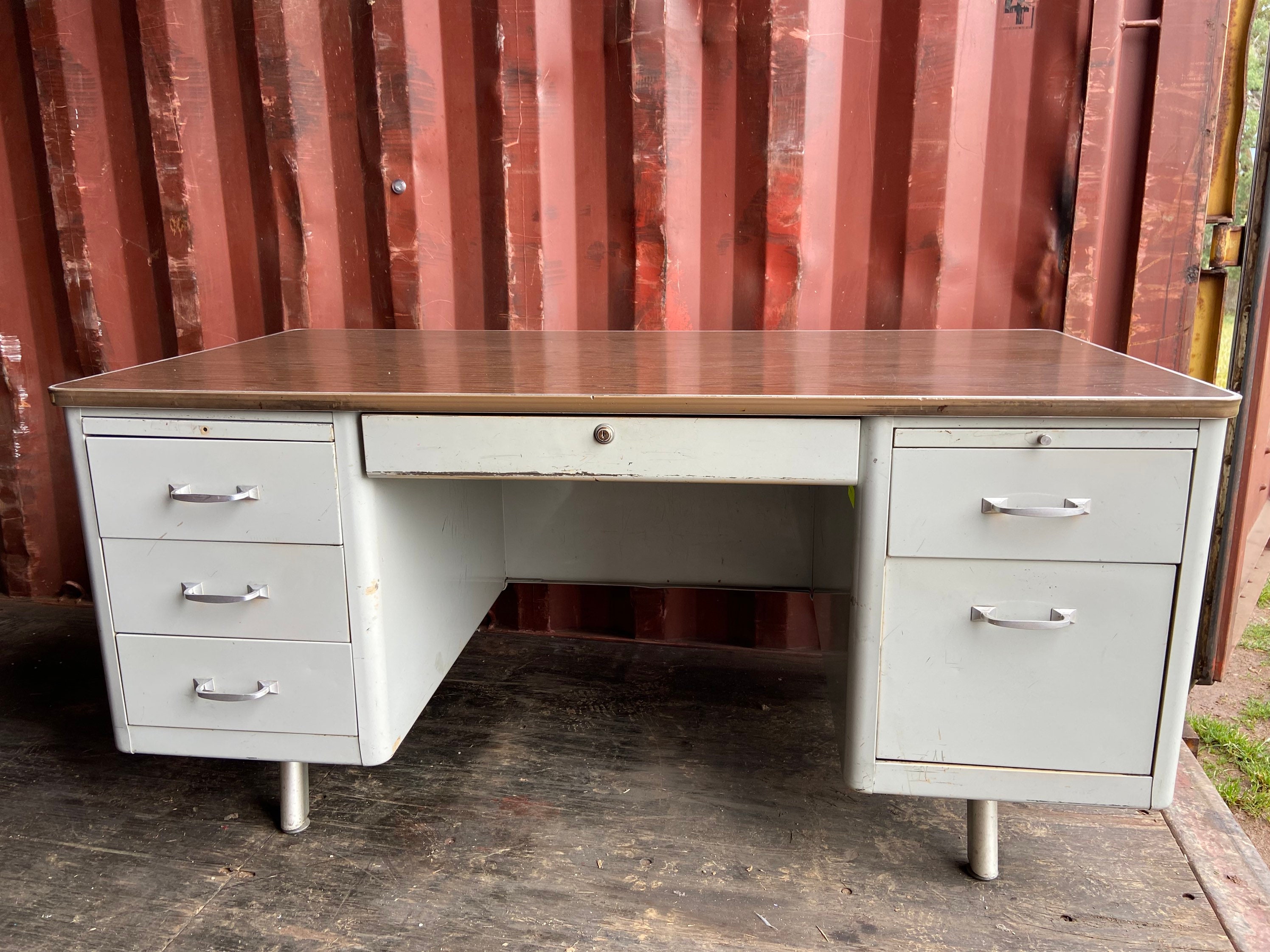 Vintage metal tanker desk deals