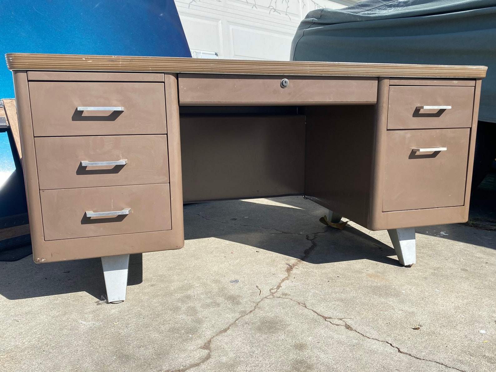Cole steel vintage metal tanker desk Etsy