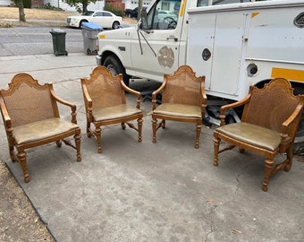 Vintage French provincial Drexel furniture arm chairs set of 4