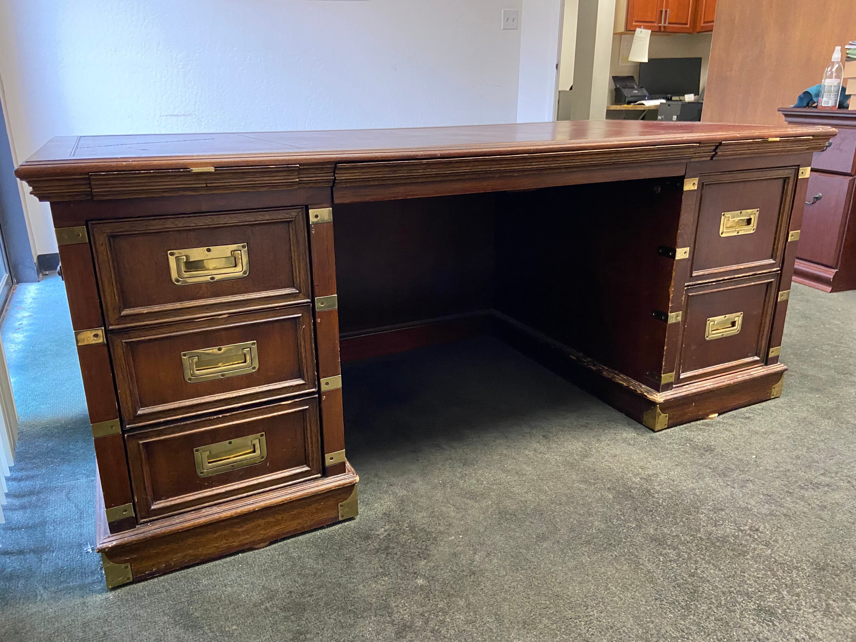 Sligh executive 2024 leather top desk