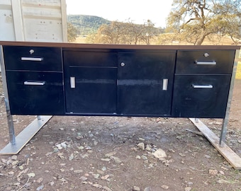 steelcase vintage mid century modern credenza