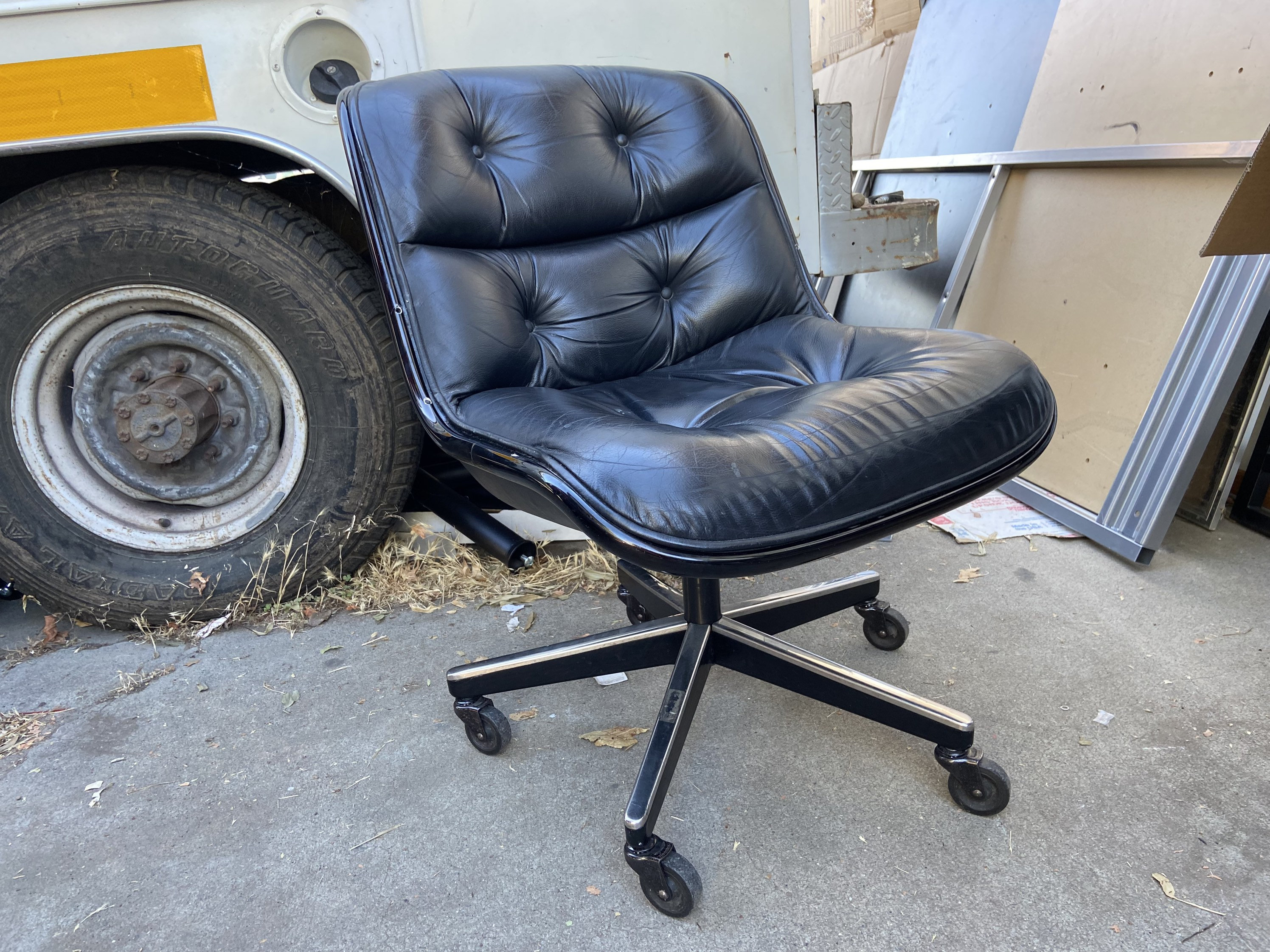 Knoll Charles Pollock Leather Executive Desk Chair Etsy