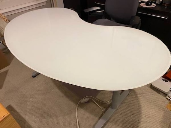 IKEA Kidney Shape Glass Desk Etsy