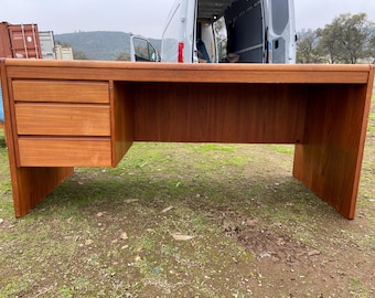 Vintage Mid  Century Modern Danish Teak Desk From Singapore