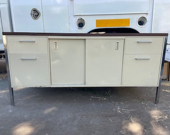 Vintage mid century modern metal credenza