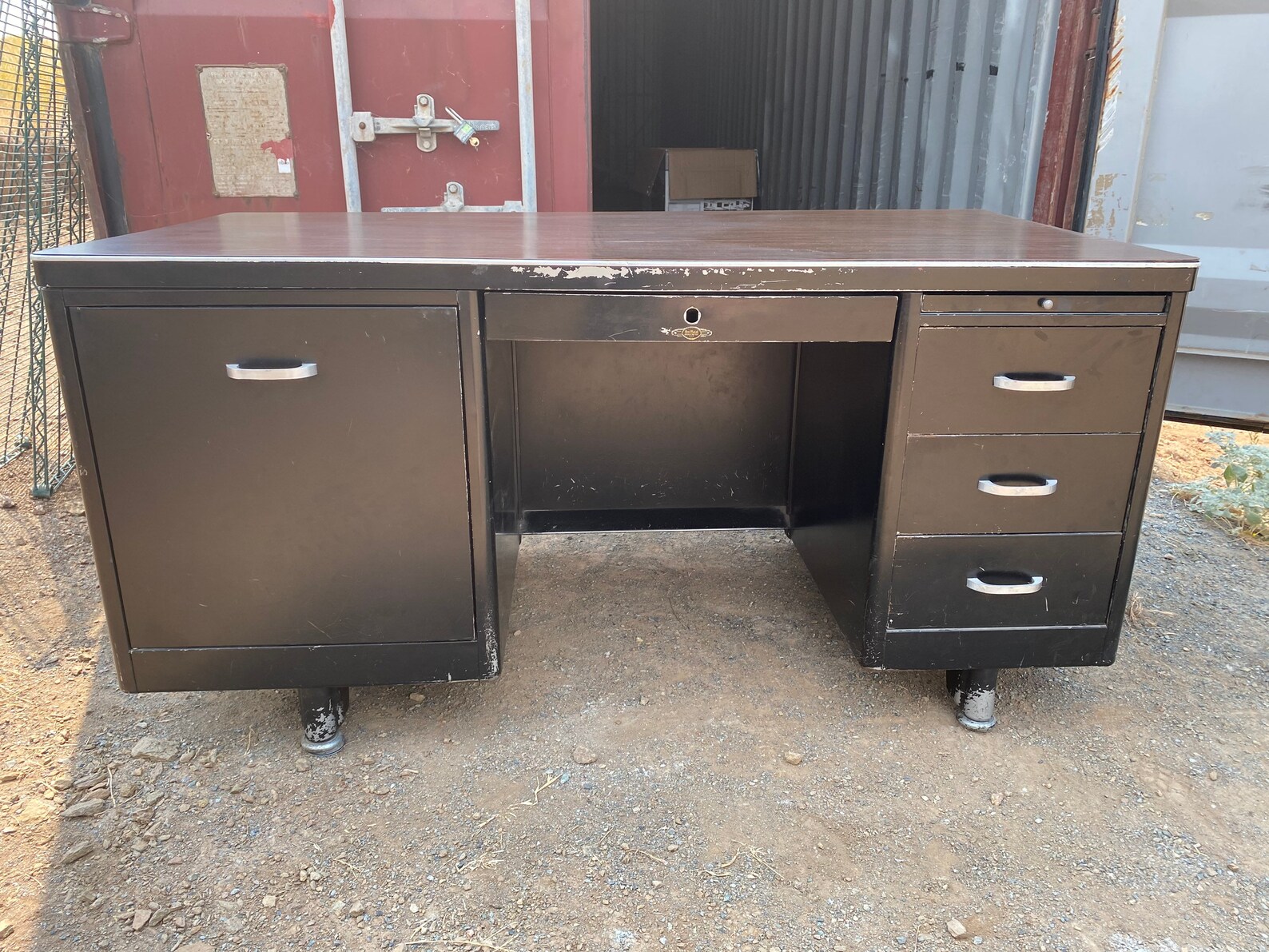Vintage metal tanker desk Etsy