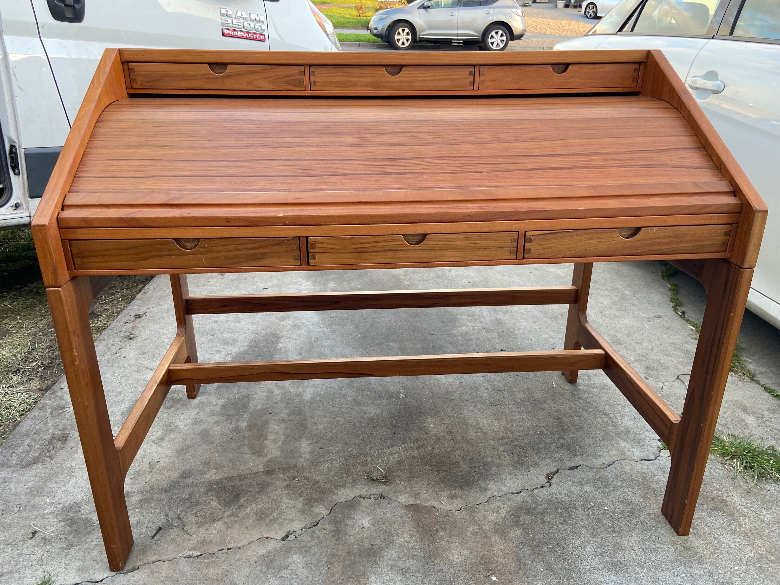 Danish modern roll top desk discount