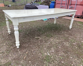 Antique Rustic Pine Farmhouse Shabby  Chick Dining Room Kitchen Table