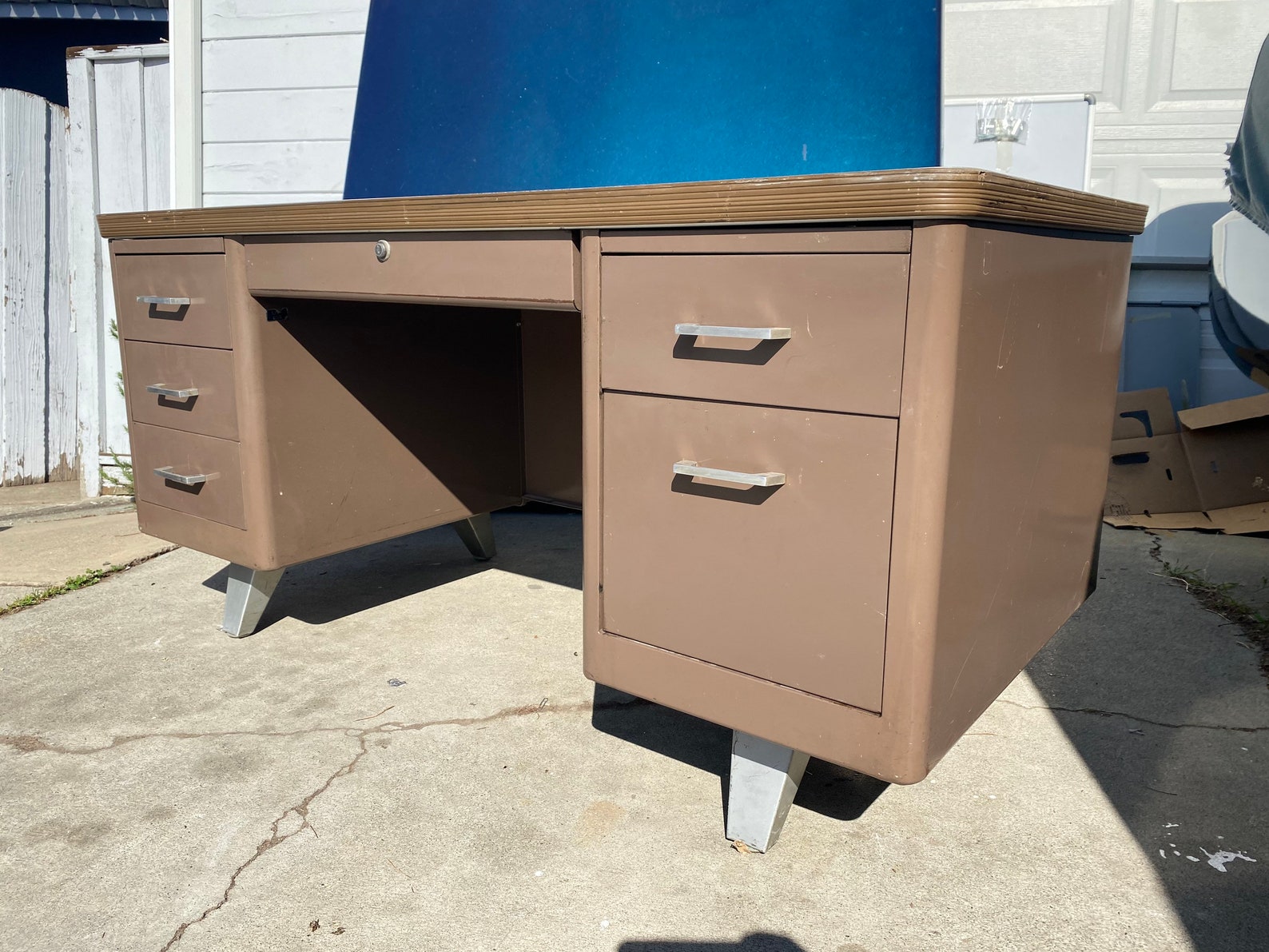 Cole steel vintage metal tanker desk Etsy