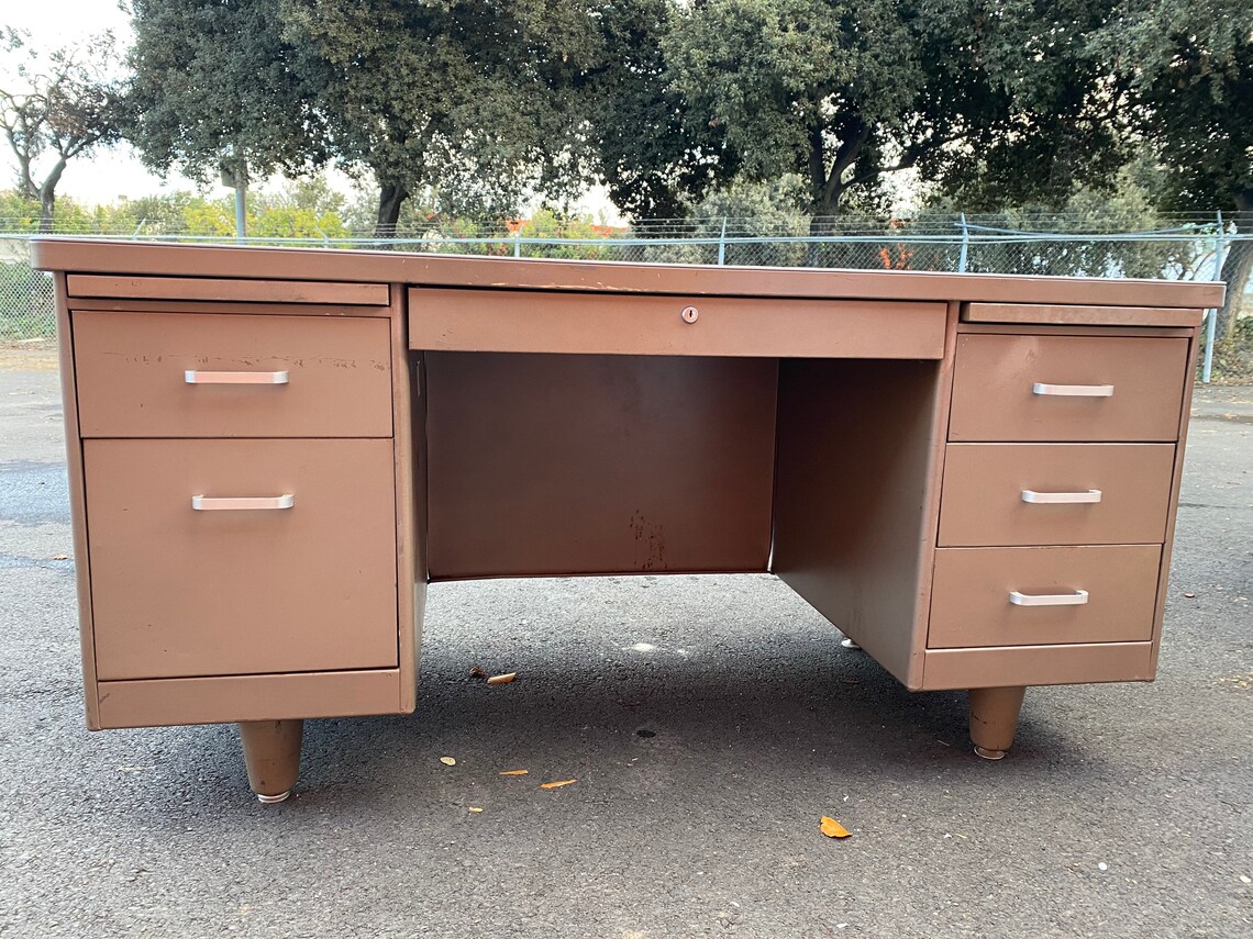 Steel vintage metal tanker desk Etsy
