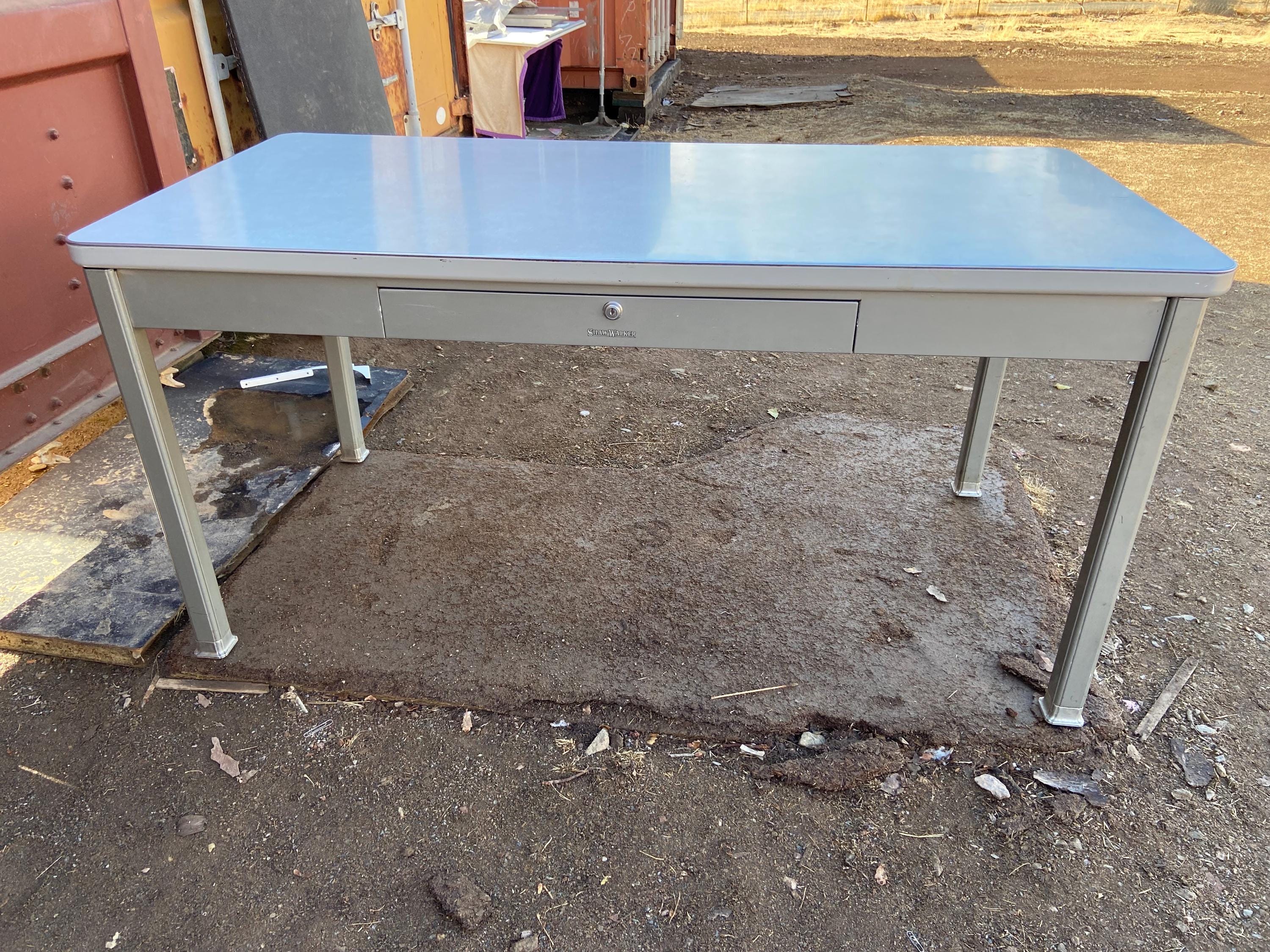 カウンターテーブル・ハイテーブル WTW MARVERICKS TABLE Refurbished Vintage Shaw Walker Work Table