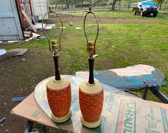 vintage mid century modern ceramic table lamps