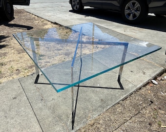 Modern Barcelona Stainless Coffee Table by Mies van der Rohe for Knoll Chipped ! No international shipping