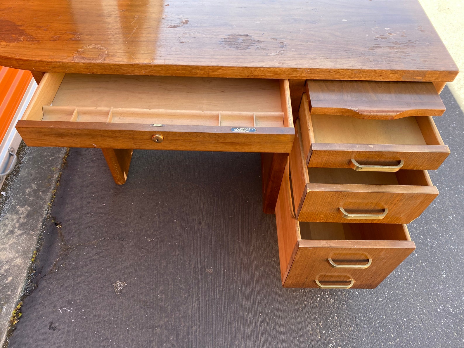 Leopold Vintage Wooden Desk Needs Restoration Etsy