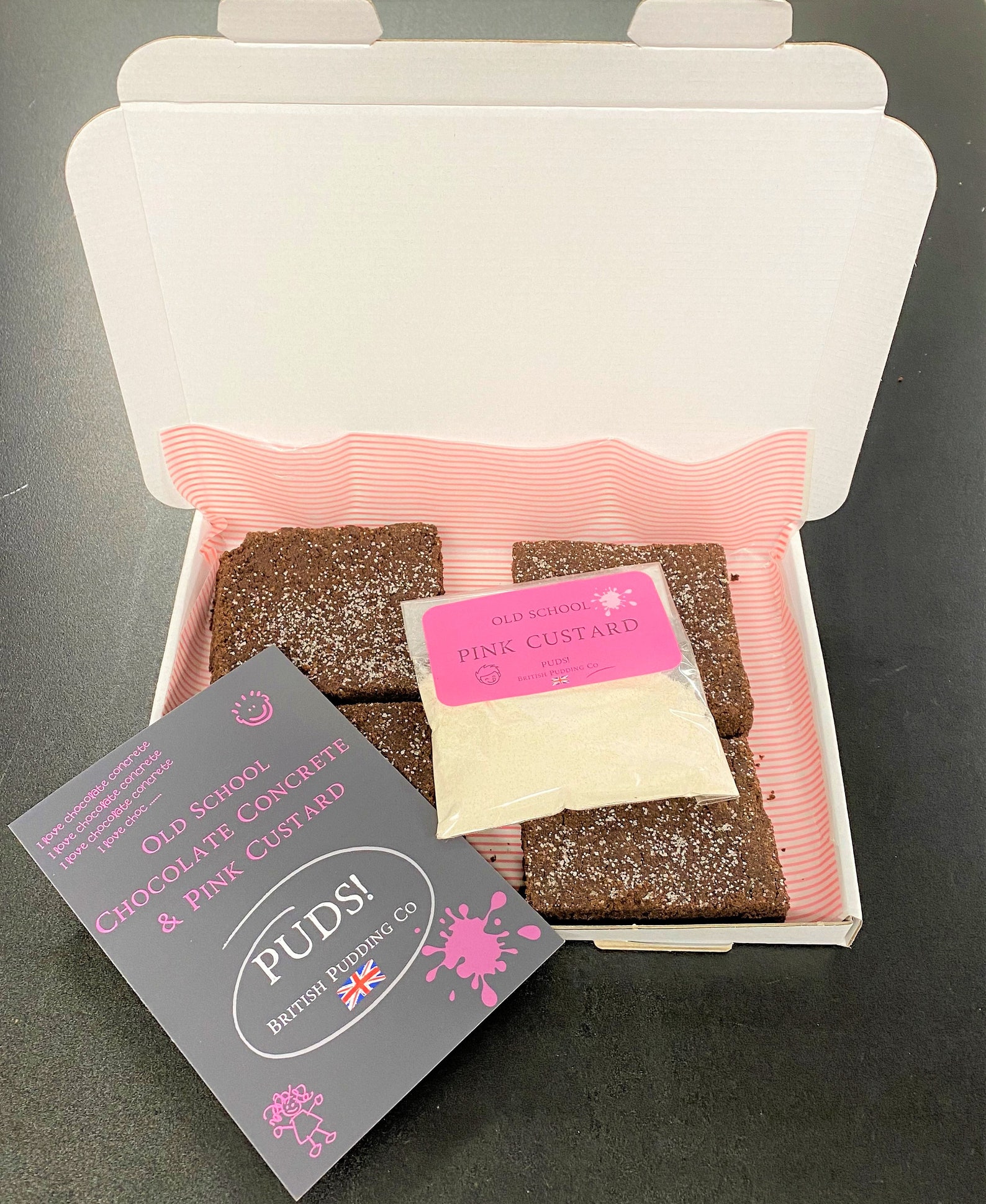 Chocolate Concrete & Pink Custard Old School - Etsy UK