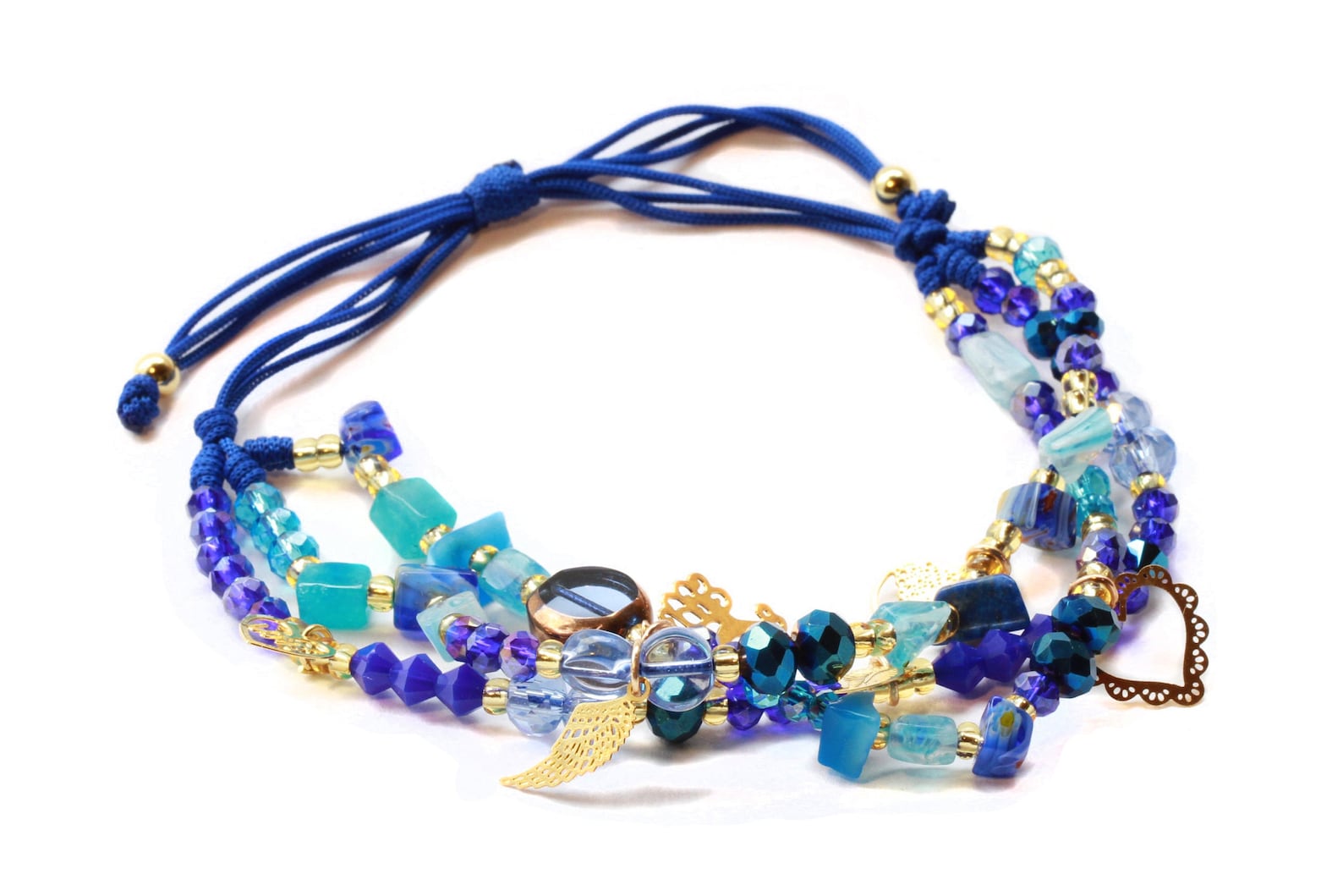 Blue Beaded Bracelets for Women Teen Girls. Layered Stackable Etsy