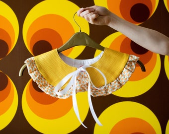 The Marmalade collar | Hand made | 1970's inspired collar | Yellow | Floral | sustainable
