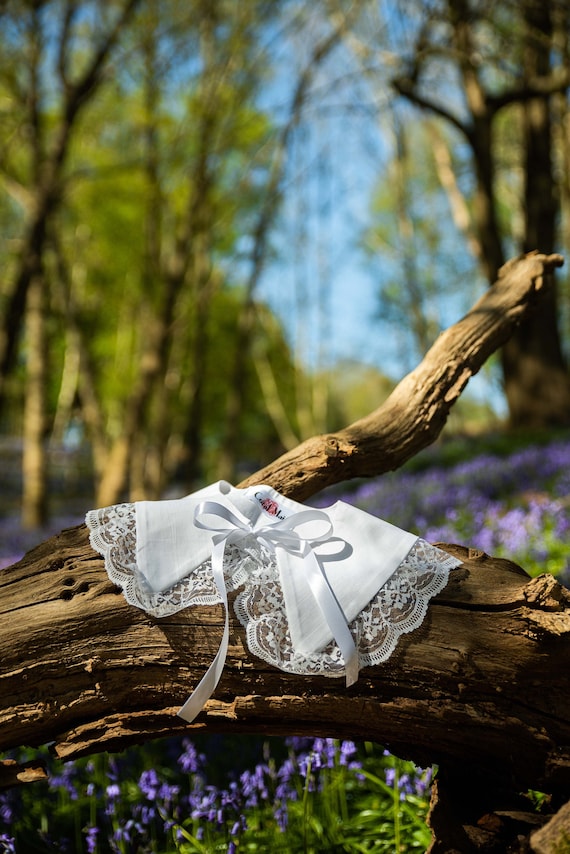 White cotton collar with lace frill | Hand made | 1960's peter pan inspired collar | sustainable