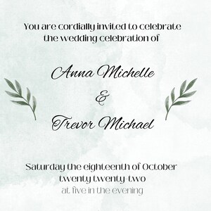 Template- Greenery Wedding Invitation
