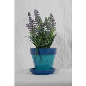 Olaf Name Flower Pot, Hand Painted Terracotta Planter, 4 inch Pot with Saucer, Frozen Movies Inspired.  (P-DODB-4S)