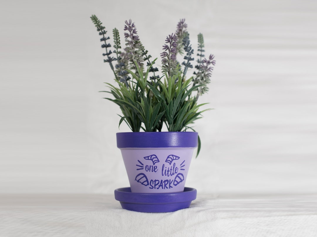 Figment Flower Pot, One Little Spark, Hand Painted Terracotta Planter