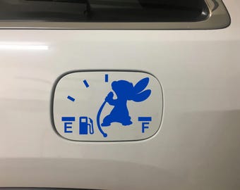 Blue Alien Fuel Gauge Car Decal - Fighting Empty - Vinyl Decal for anything that uses fuel or electricity to run.